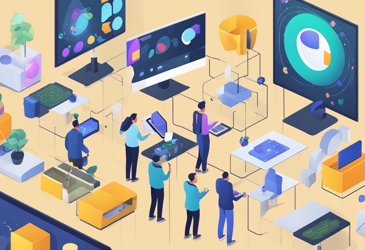 A diverse group of objects being input into a generative AI system, with some objects being favored over others